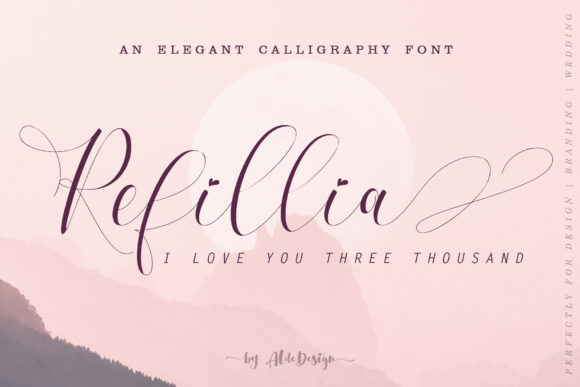 Refillia Calligraphy: A Stylish Handwritten Font with Romantic Charm